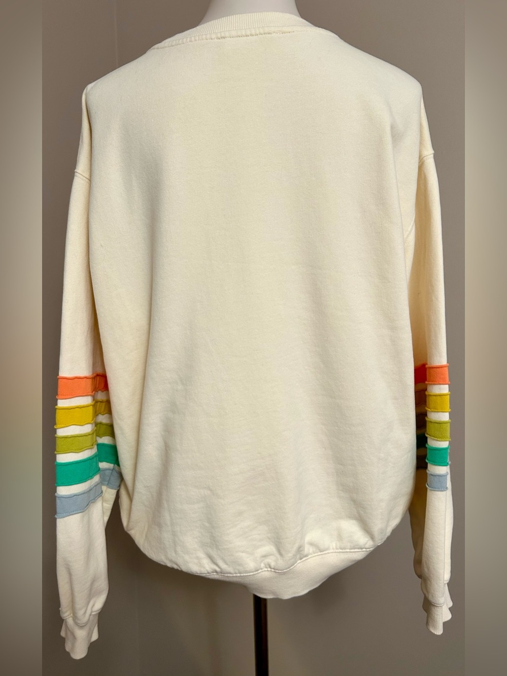 By Together Stripe Sleeve Sweatshirt in 100% Cotton - Oversized - Picture 4 of 11